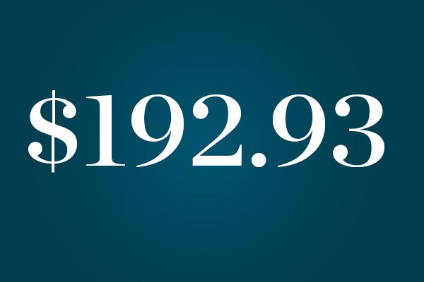 $192.93 per credit hour $192.93