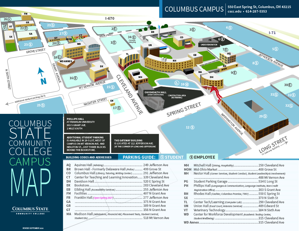 map of Columbus campus