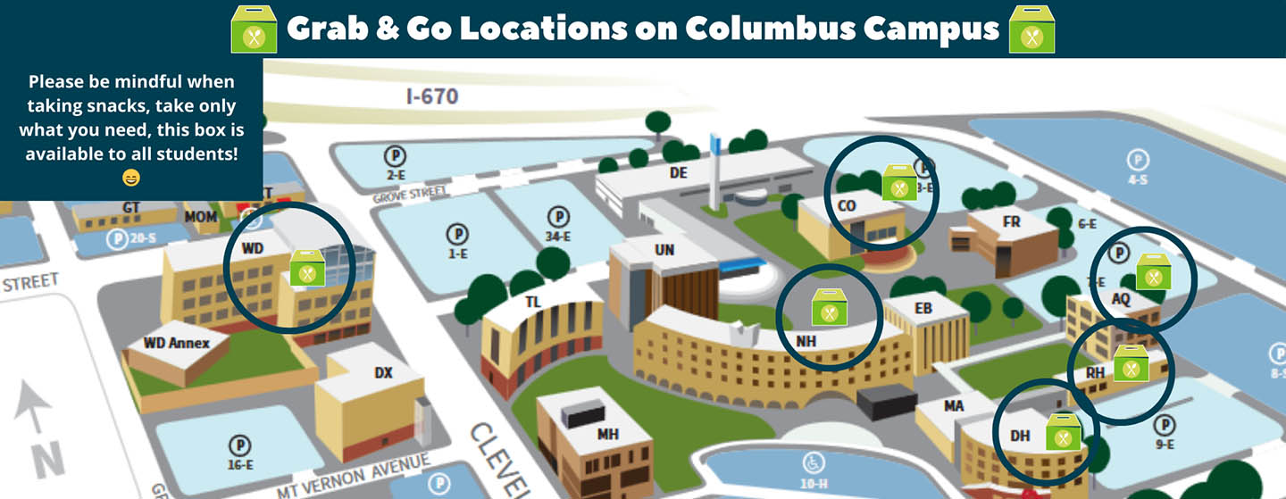Map of grab and go locations