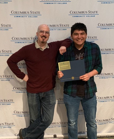 Bill Horvath, chief technology officer at Fleri and 2019 software development mentor to Ramon Vidal, right, 2019 student mentee.