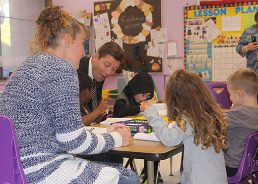 Dr. Harrison tours Early Childhood classroom