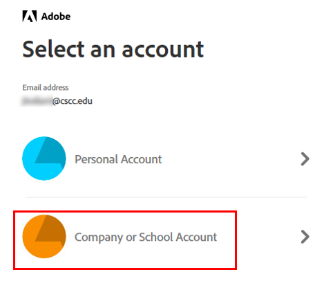A picture of the Adobe Acrobat School Account panel.