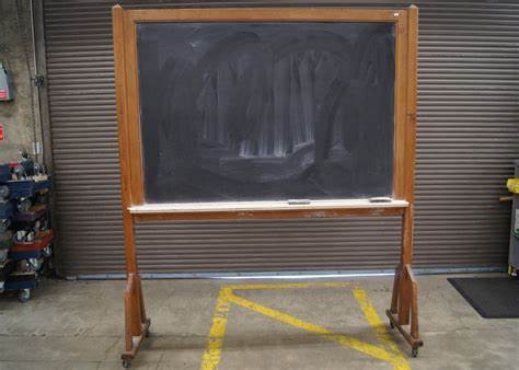 A picture of a blackboard in a classroom. 