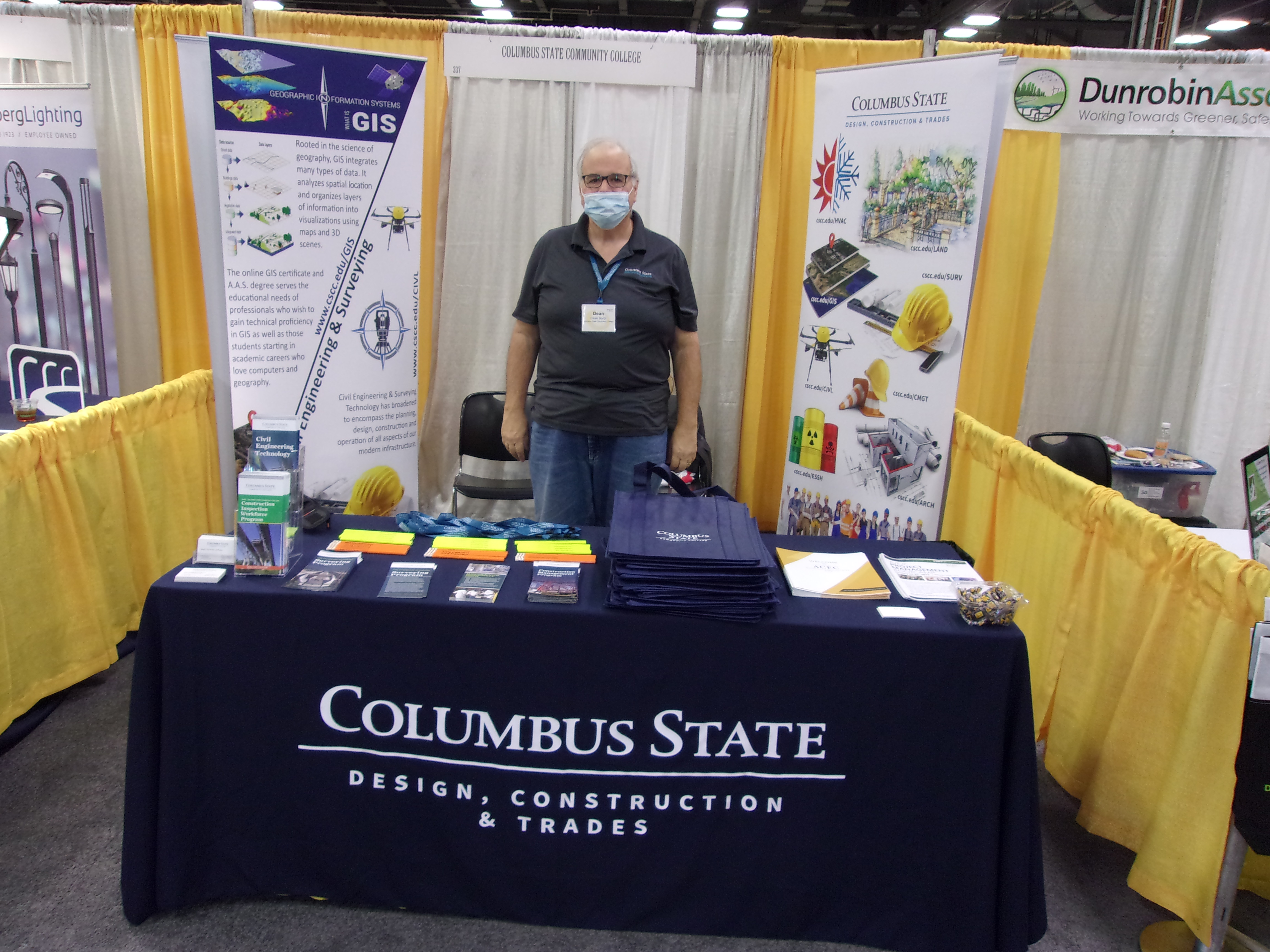Dean Bortz, professor of Design, Construction & Trades, oversees Columbus State's booth at the expo.