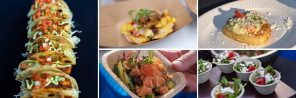 Pictures of various food items from previous Taste the Future events