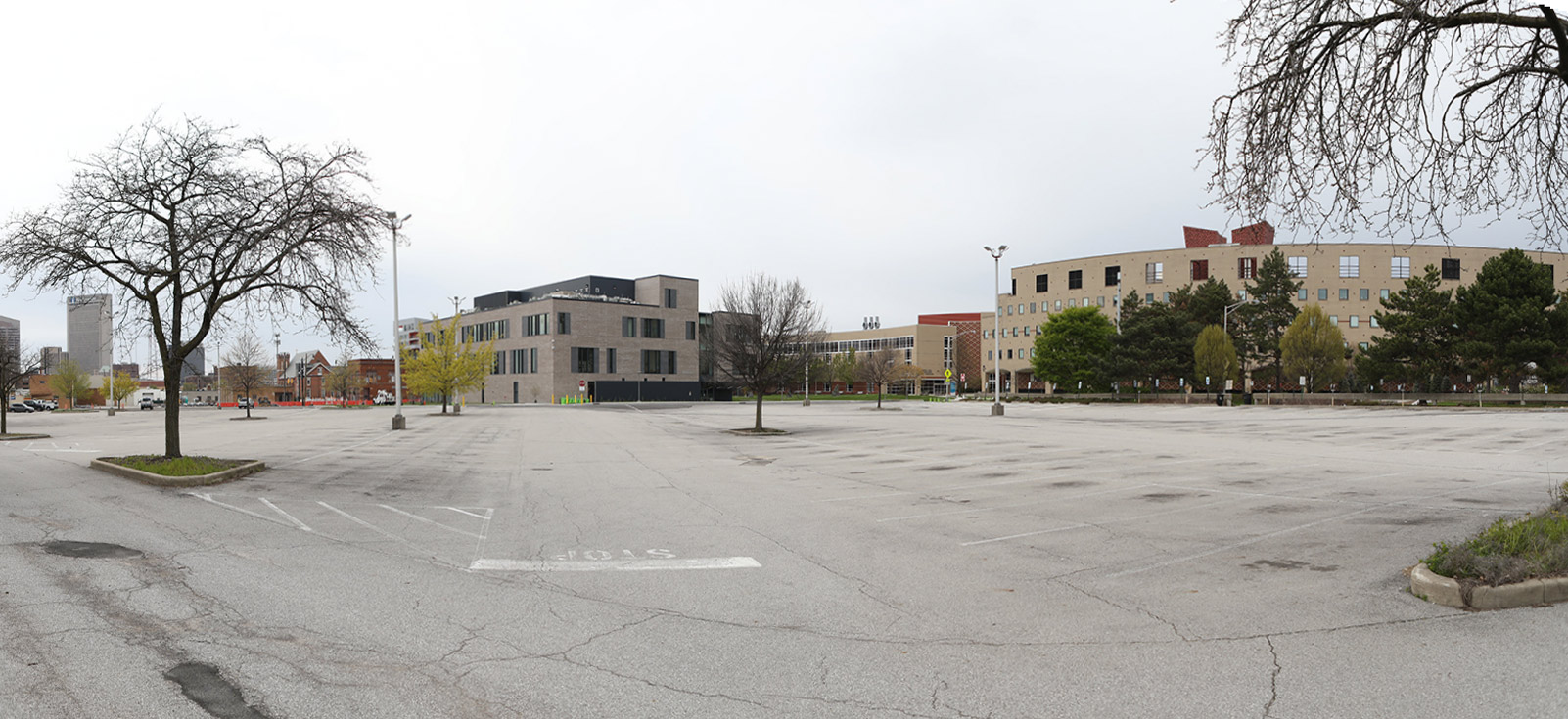 Photo of empty parking lot