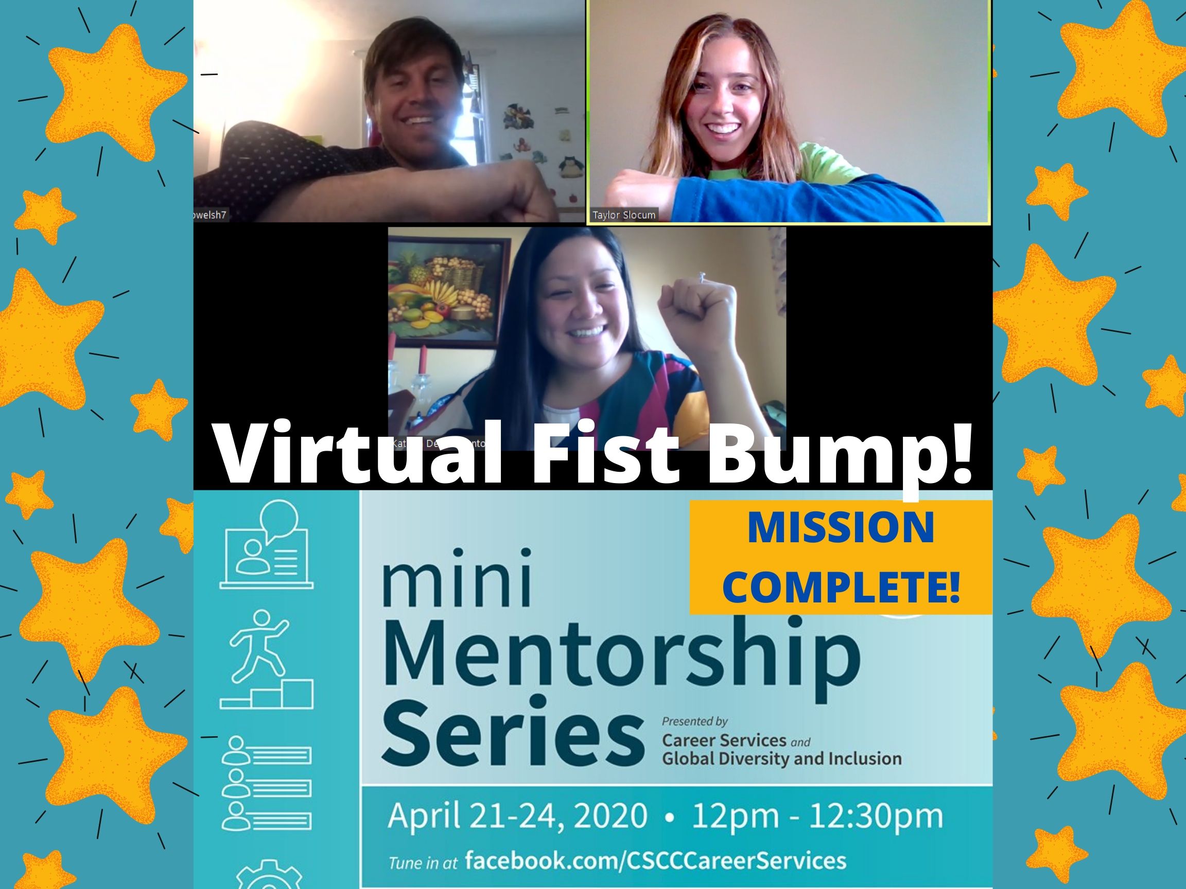 Participants in the series did a virtual fist bump. 