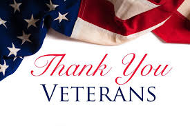 A picture of the flag with the words "Thank you veterans"